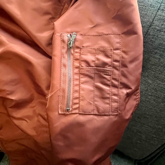 Retro-style Bomber jacket in Rust/Burnt Orange, unisex, men’s size Large - Picture 4 of 10